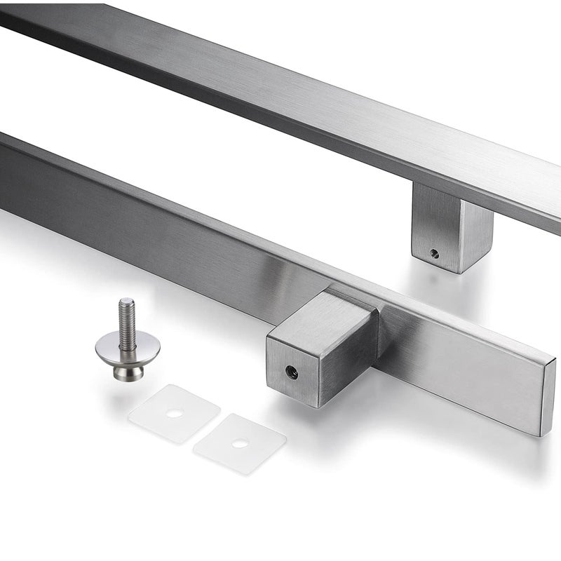 TOGU TG-6018 48 inches Solid Standoffs Heavy-Duty Commercial Grade-304 Stainless Steel Push Pull Door Handle/Barn Door Pull Handle/Glass Pulls, Full Brushed Stainless Steel Finish - Image 5